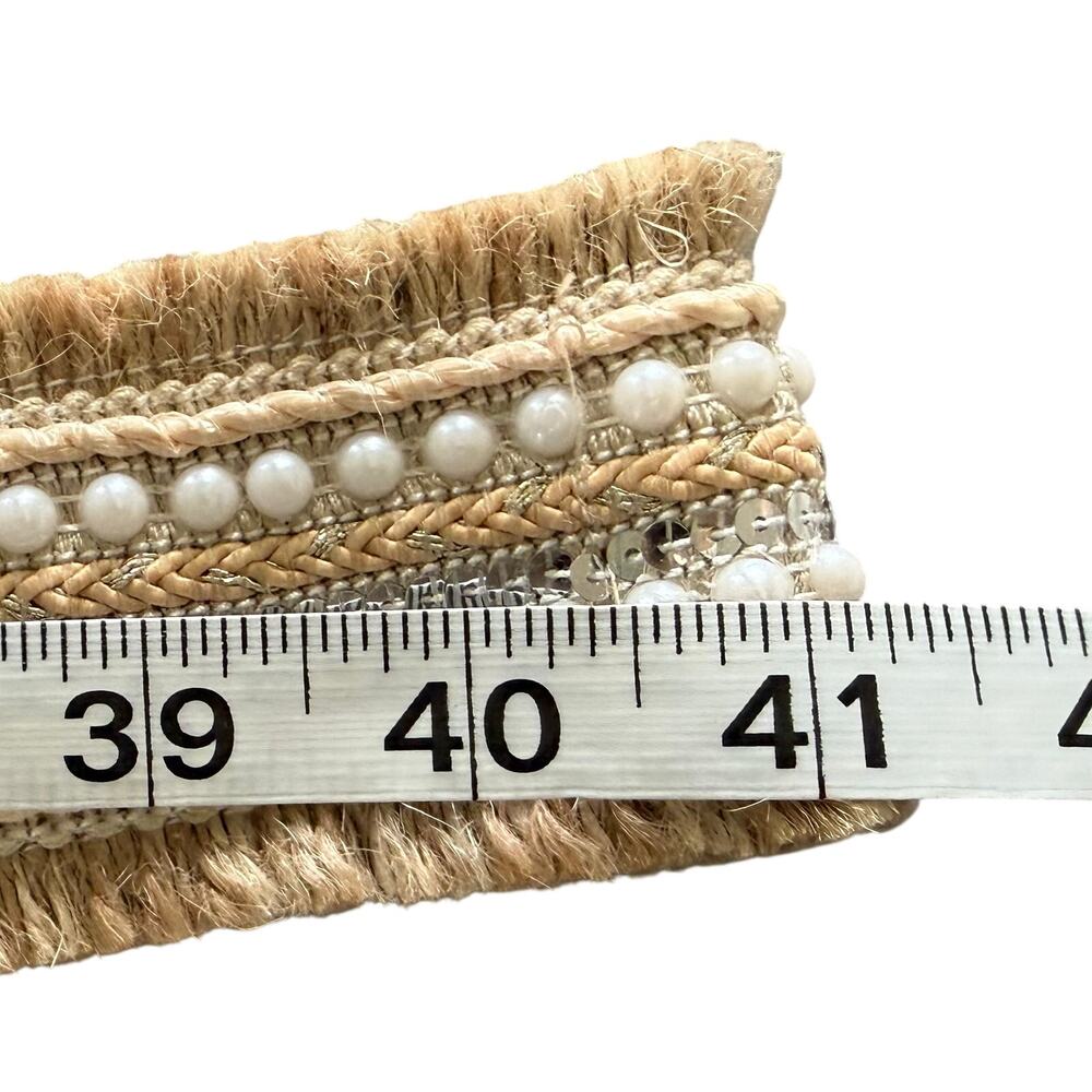 NWT Haute Hippie Style Boho Pearl & Sequin Woven Belt - Size M - Picture 11 of 16